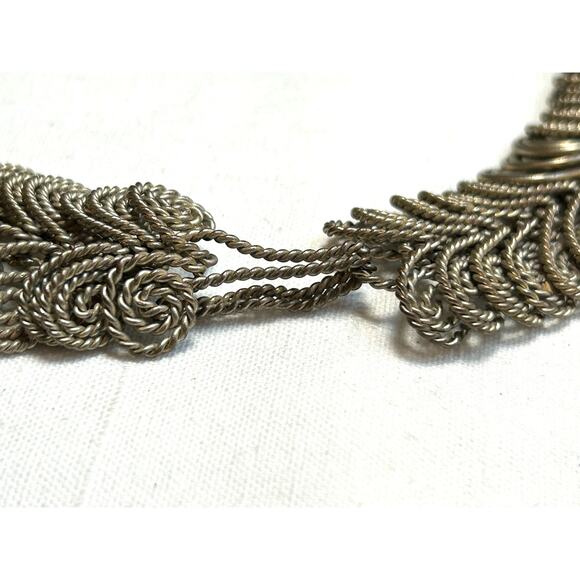 Vintage Egyptian Revival Interlocking Coil Collar Necklace 18in - Picture 8 of 10